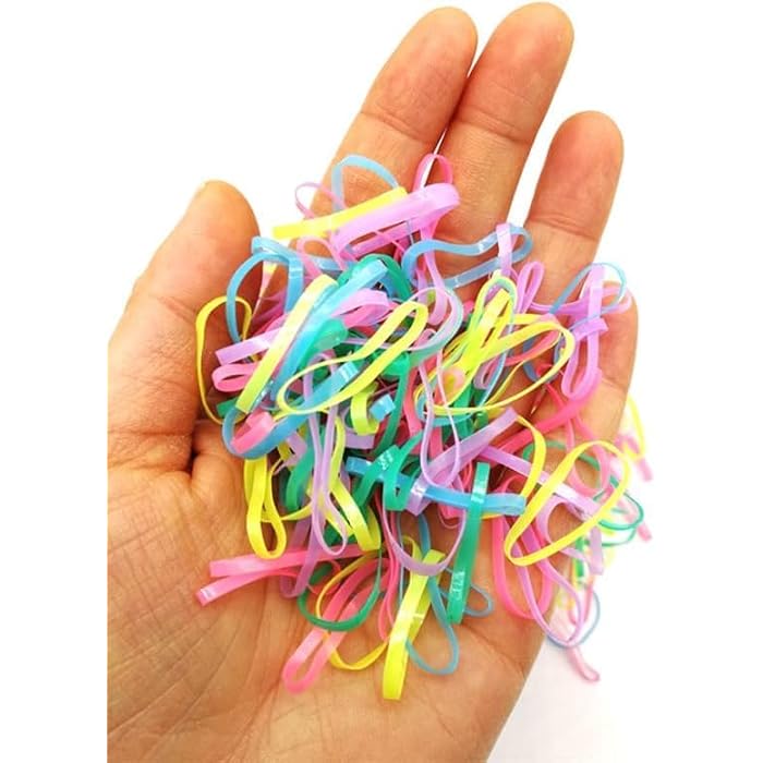 Hair Bobbles Small Pack of 300 PCS - Girls Mini Elastic Hair Bands Set - Hair Accessories Thin Hai-1 Box-MULTICOLOR - Image 5